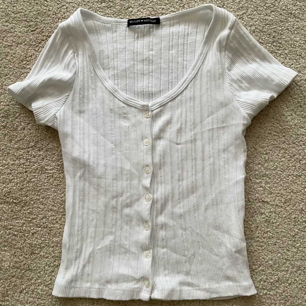 Brandt Melville White Button Top